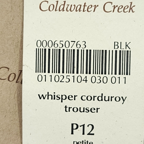 Coldwater Creek Women's Whisper Corduroy Bootcut Leg Natural Waist Trouser - 12P - Picture 10 of 10